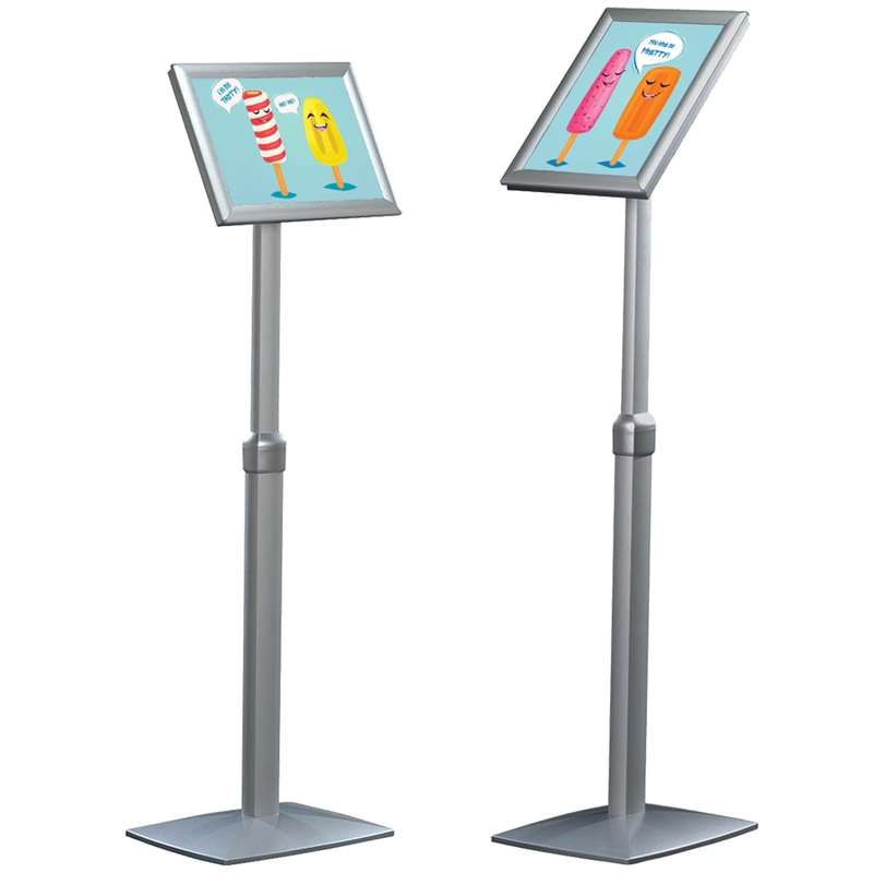 Flex Infostander Justerbar Sølv