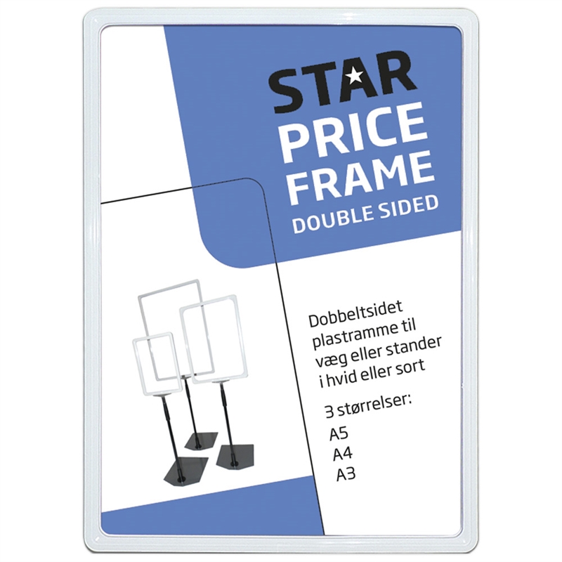 Flex Prisramme Dobbeltsidet Hvid Plast