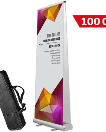Flex Roll-up  Dobbeltsidet  Alu Sølv  100   230 Cm  Med Taske