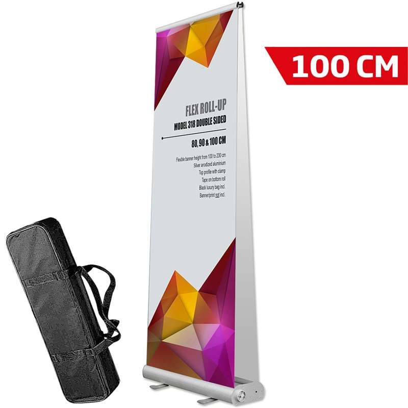 Flex Roll-up Dobbeltsidet Alu Sølv 100 230 Cm Med Taske
