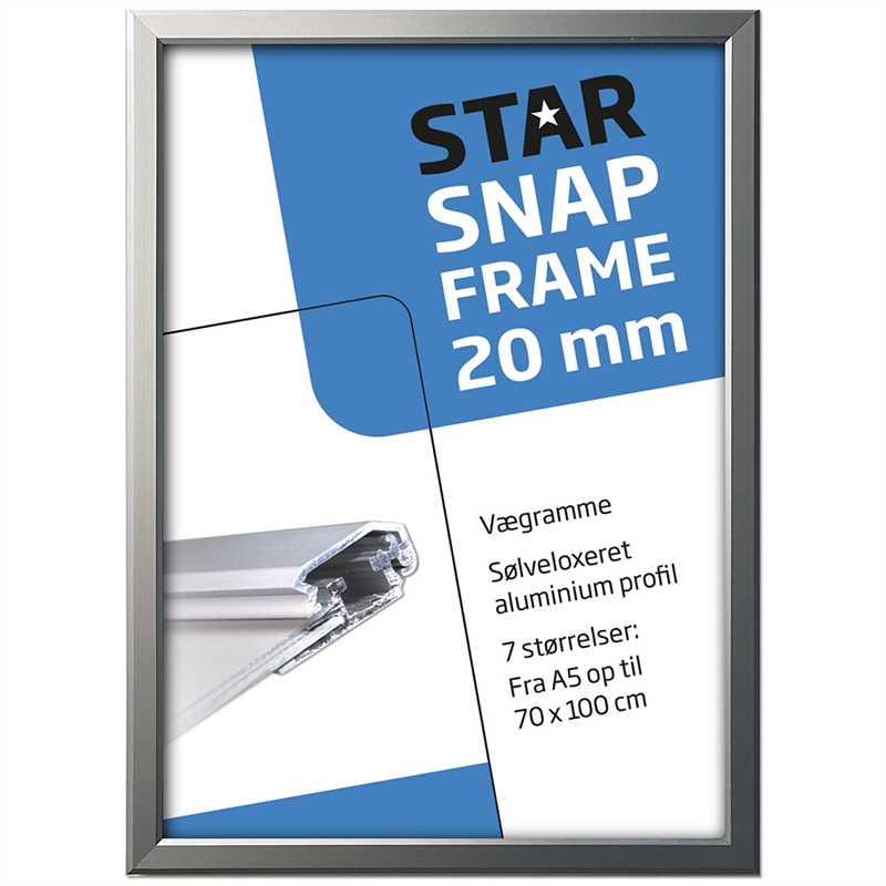 Klapramme Alu Sølv 20 Mm Profil A3
