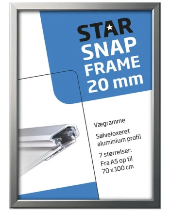 Klapramme  Alu Sølv  20 Mm Profil  A1