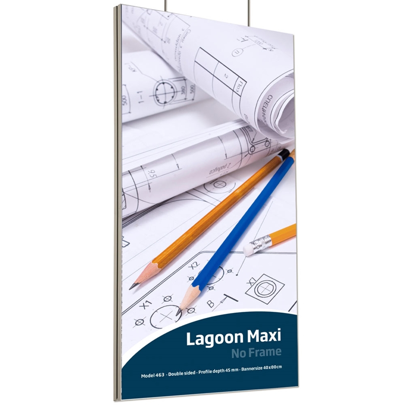 Maxiframe Lagoon Dobbeltsidet Bannerramme 45 Mm Dyb A1