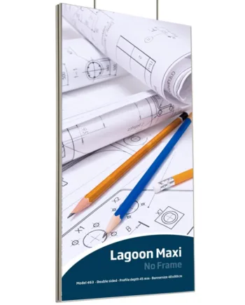 Maxiframe Lagoon  Dobbeltsidet Bannerramme  45 Mm Dyb  100   200 Cm