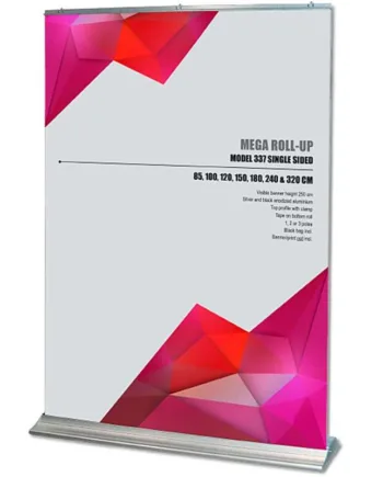 Mega Roll-up Enkeltsidet Kassette  Sølv