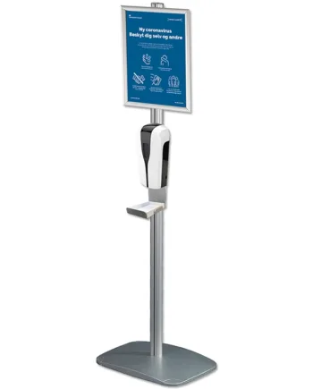 Mini Multi Stand Med Spritdispenser  Drypbakke Og A4 Klapramme