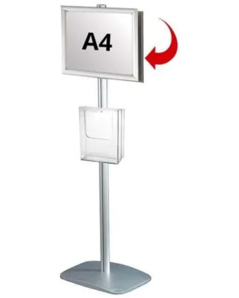 Mini Multi Stander Dobbeltsidet A4 Snapramme   A4 Brochureholder