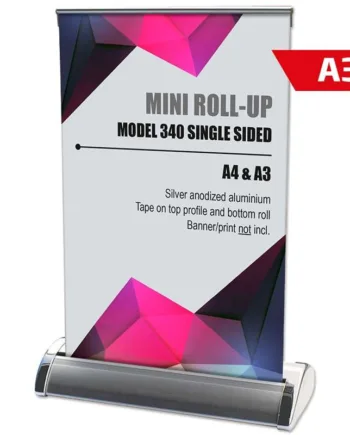 Mini Roll-up  Enkeltsidet Kassette  Sølv  A3