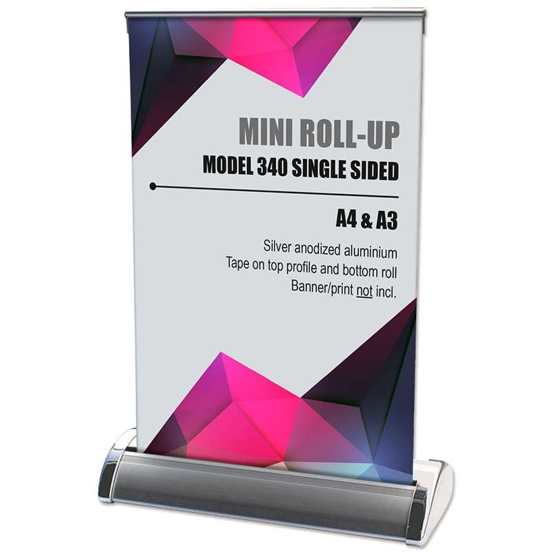 Mini Roll-up Enkeltsidet Kassette Sølv