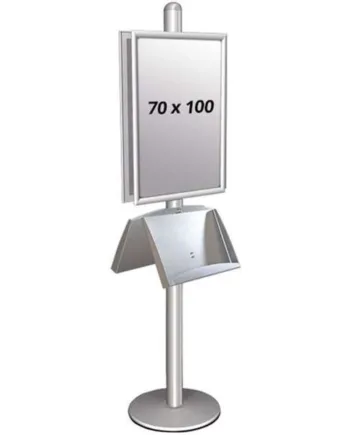 Multi Stander   Dobbeltsidet Med Akrylhylde 25mm 2x70x100cm