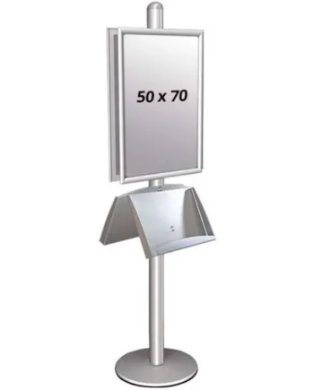 Multi Stander   Dobbeltsidet Med Akrylhylde 25mm 2x50x70cm
