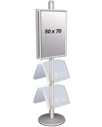 Multi Stander   Dobbeltsidet Med   Akrylhylder 25mm     50x70cm