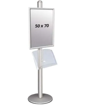 Multi Stander   Enkeltsidet Med Akrylhylde 25 Mm 1x50x70cm