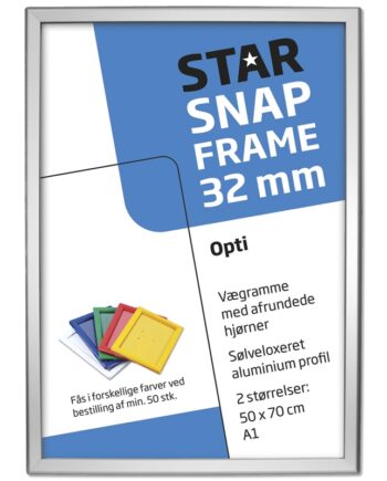 Opti Klapramme  Alu Sølv  32 Mm Profil