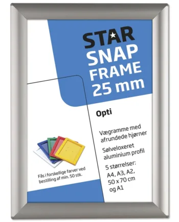 Opti Klapramme  Alu Sølv  25 Mm Profil