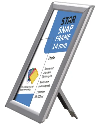 Photo Klapramme Med Bagstøtte  Alu Sølv  14 Mm Profil