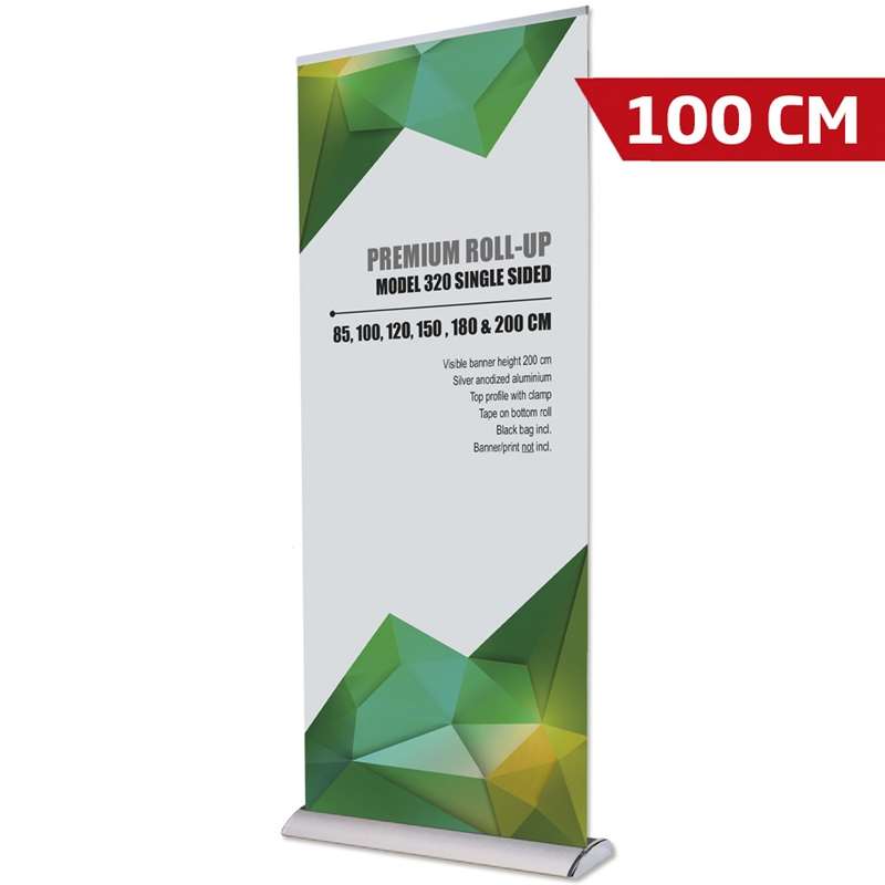 Premium Roll-up Kassette Enkeltsidet Alu Sølv 100 Cm