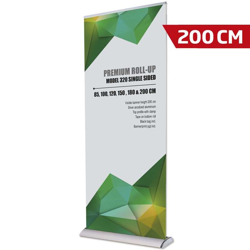 Premium Roll-up Kassette Enkeltsidet Alu Sølv 200 Cm