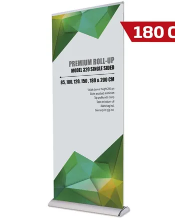 Premium Roll-up Kassette  Enkeltsidet  Alu Sølv  180 Cm