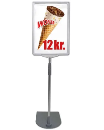 Prisrammesæt  Alu Fod Og Stang  Hvid A4 Ramme  21   29 7cm