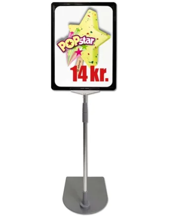 Prisrammesæt  Alu Fod Og Stang  Sort A4 Ramme  21   29 7cm