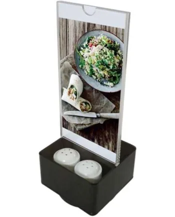 Salt   Pepper Menukortholder Vertikal 2xm65 Flyer   9x21 Cm Sort