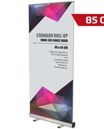 Standard Roll-up Kassette  Enkeltsidet  Alu Sølv  85 Cm  Inkl  Taske