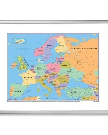 Whiteboard Tavle Med Europakort 103x73 Cm