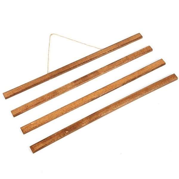 Wood Poster Hanger Mørk Bøg Plakatliste Træ Magnetisk 60cm Sæt
