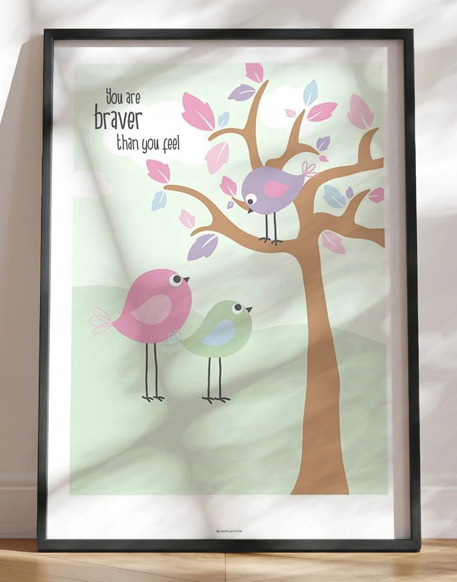 Børneplakat Fuglen   Træet