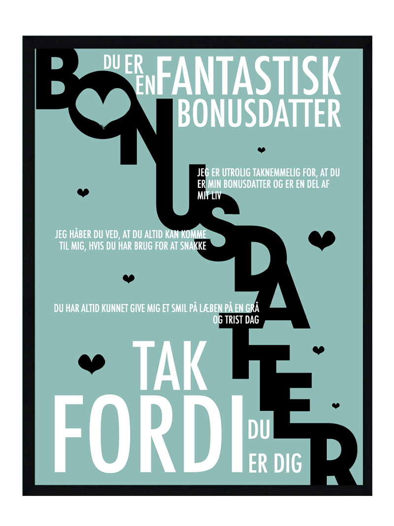 Bonusdatter Plakat Personlig Plakat