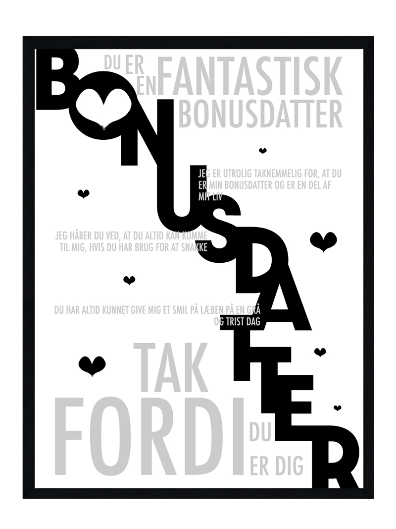 Bonusdatter Plakat Personlig Plakat