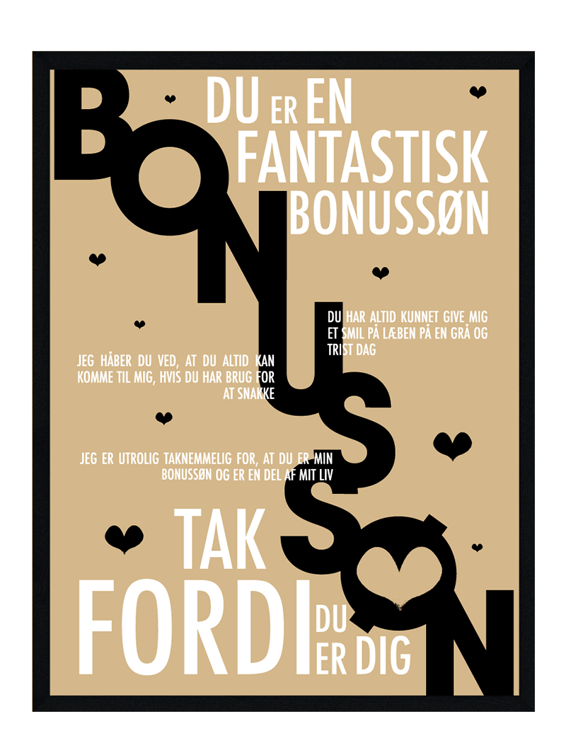 Bonussøn Plakat Personlig Plakat