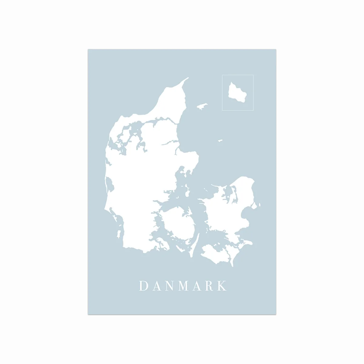 Danmarkskort Blå