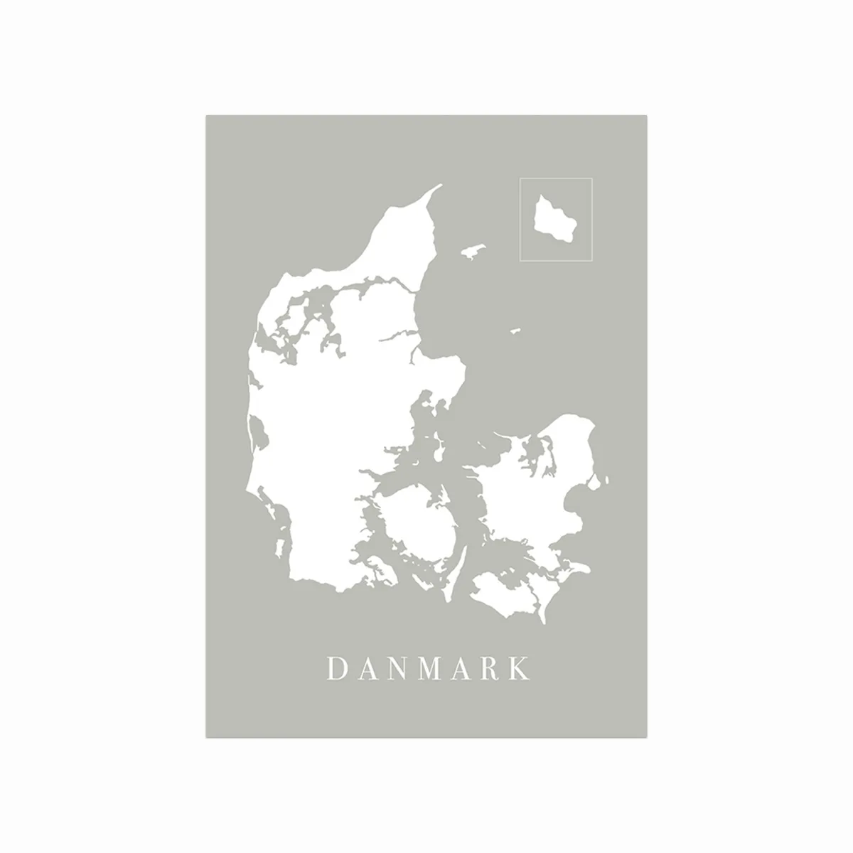 Danmarkskort Grå