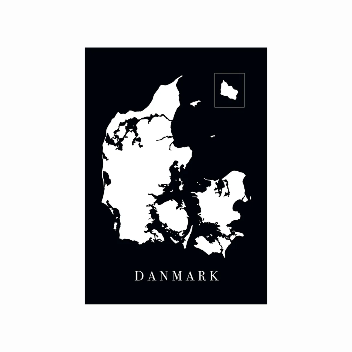 Danmarkskort Sort