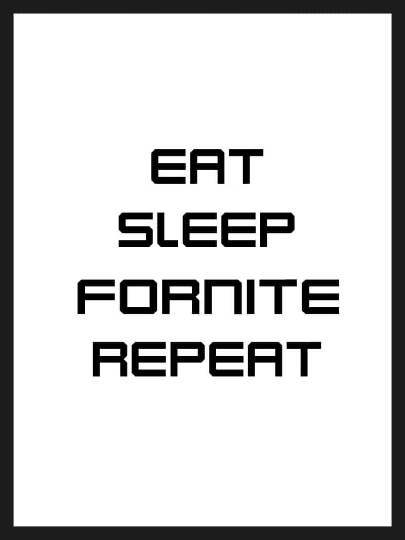 Eat Sleep Fortnite Repeat Gamer Plakat