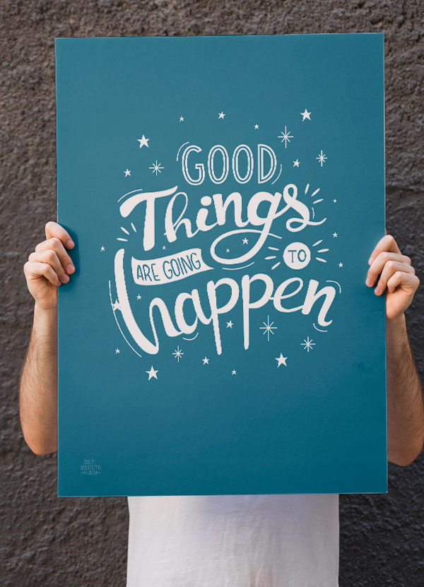 Good Things-plakat Blå 21   29    A4  Kr  199 -