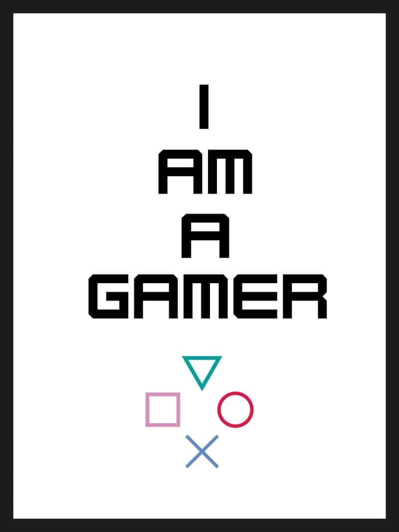 Am   Gamer Hvid Gamer Plakat