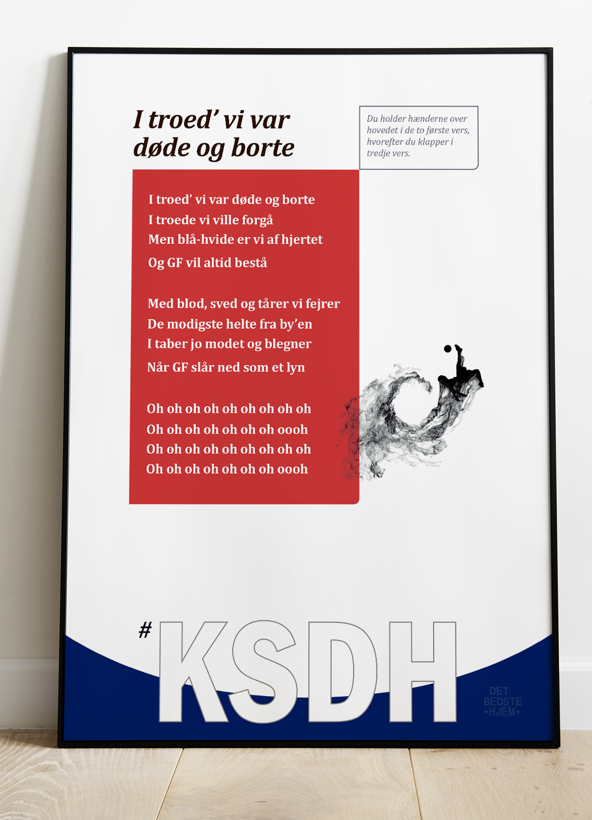 Kom Så De Hviiie-fansang-plakat   Troed Vi Var Døde Og Borte-rød 21   29    A4  Kr  199 -