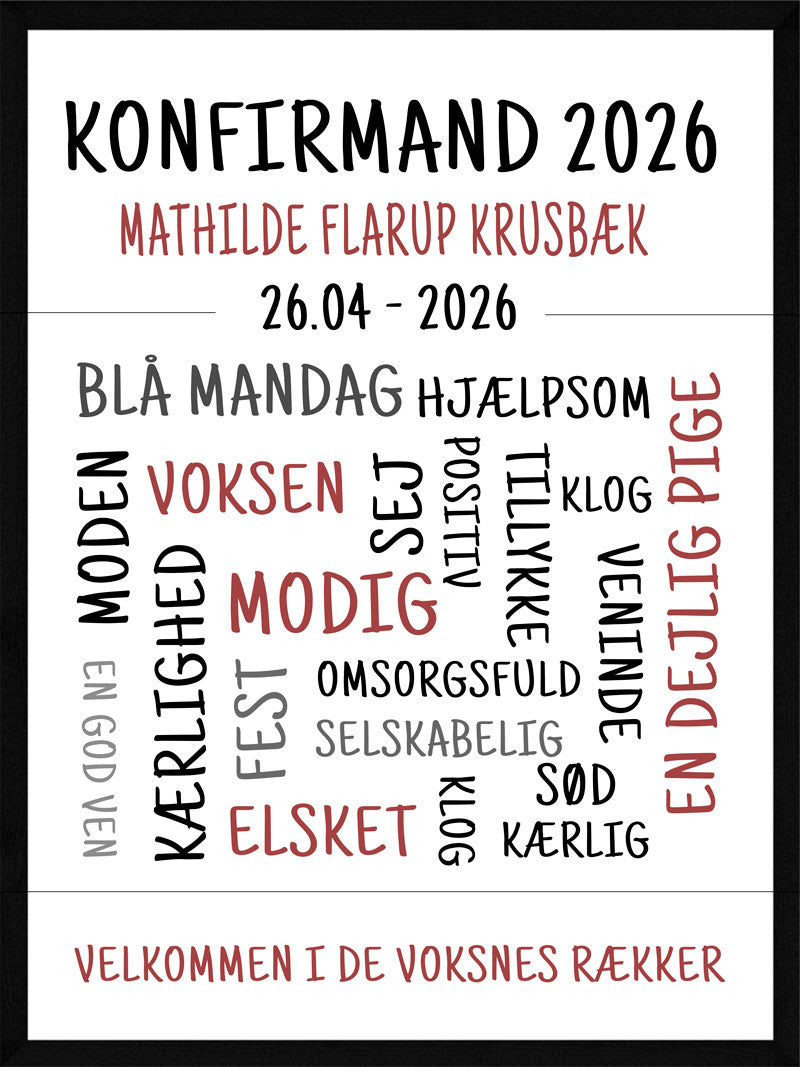 Konfirmand Plakat   Pige
