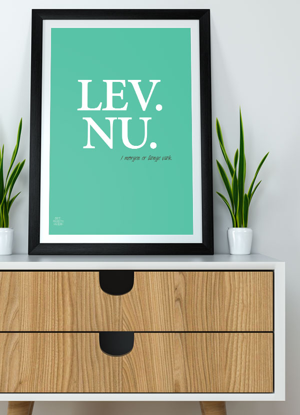 Lev Nu-plakat  Grøn  21   29    A4  Kr  199 -
