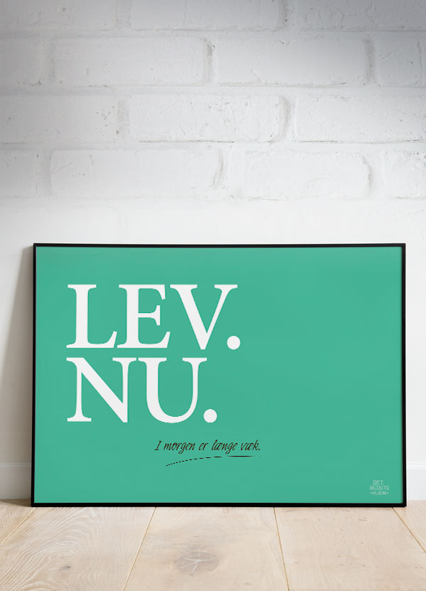 Lev Nu-plakat Grøn  Vandret  29     21 Cm  A4  Kr  199 -