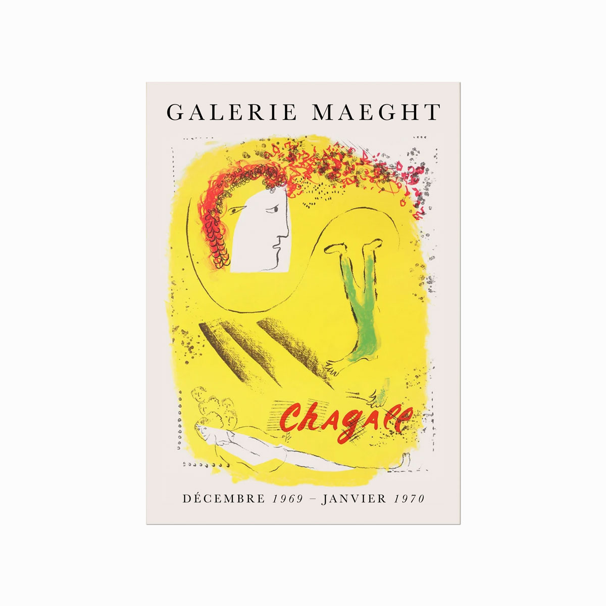Marc Chagall  Exhibition Poster  Yellow