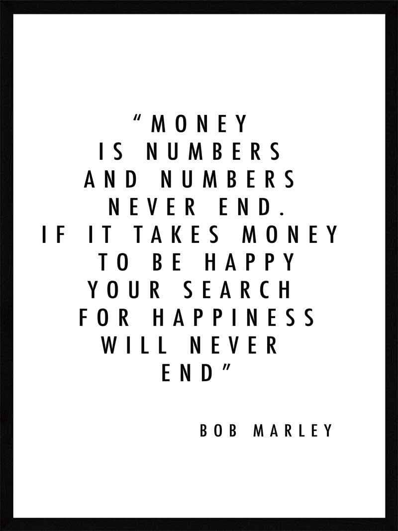 Money Is Numbers Bob Marley Plakat