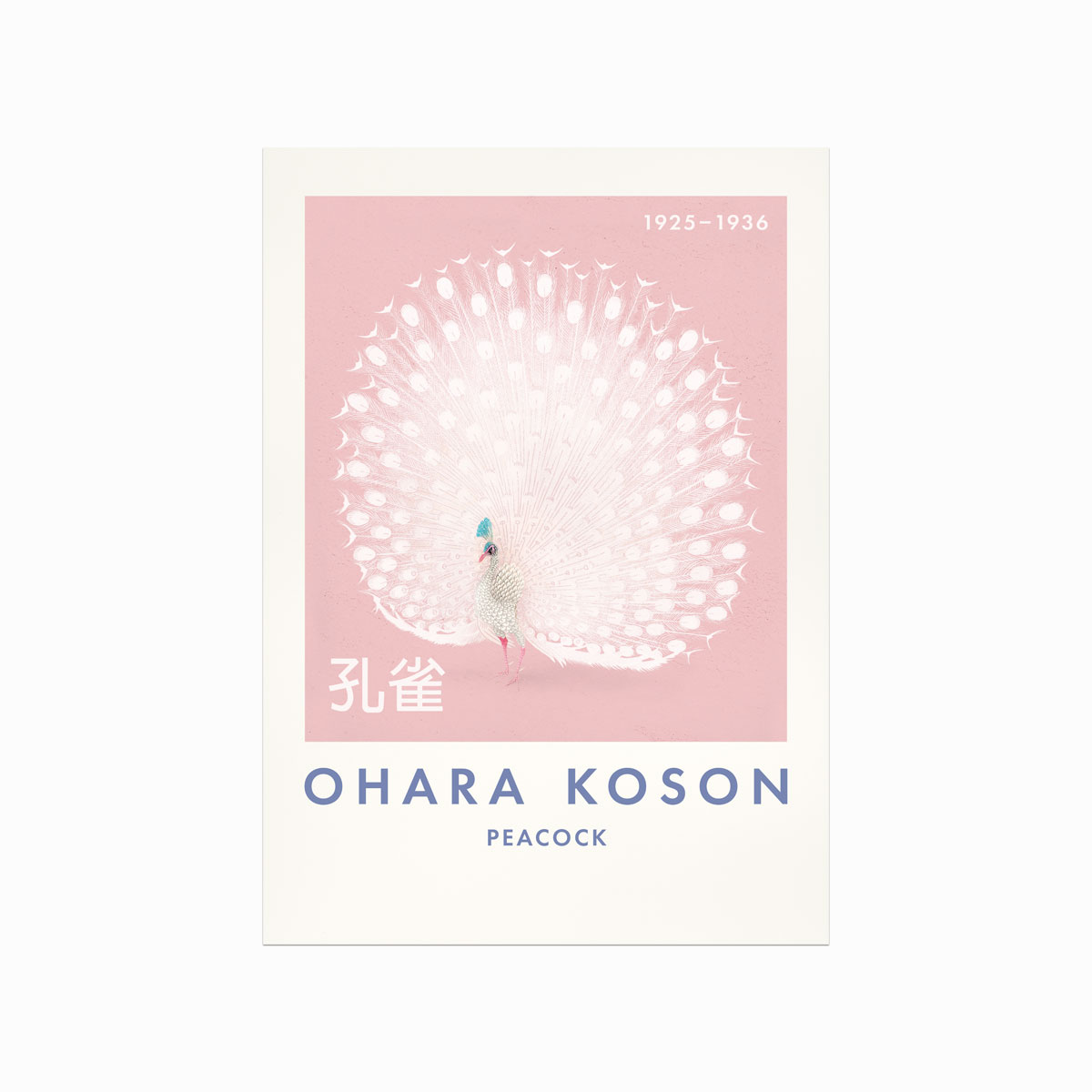 Ohara Koson Plakat  Påfugl  Pink