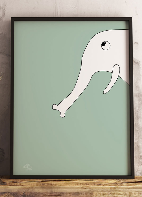 Plakat Med Elefanten 21   29    A4  Kr  199 -
