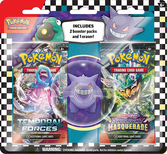 Pokemon Blister Pack Back To School 2024 Eraser Blister Pack: Gengar   Booster Pakker   Viskel 195 166 Der