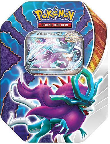 Pokemon Tin Kasse 2024 Wave   Spring: Walking Wake Ex  Ancient Suicune  Paradox Clash Collector   Tin Box    Boosters