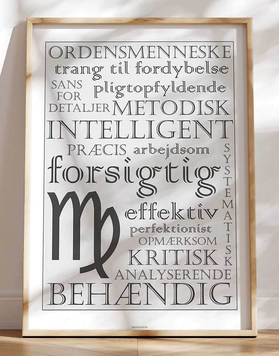 Stjernetegnplakat Jomfru Karaktertræk